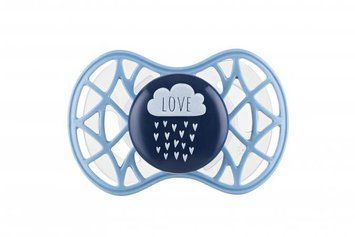 Пустушка симетрична Nuvita NV7085 Air55 Cool 6m +" LOVE" блакитно-синя (NV7085CB) NV7085CB фото