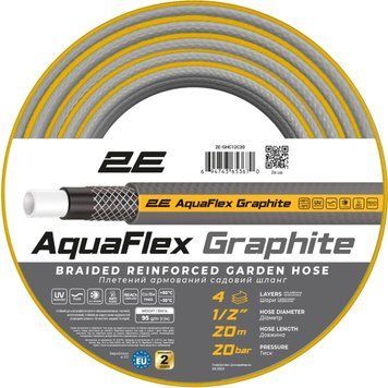Шланг садовий 2E Aquaflex Graphite 1/2 20м (2E-GHC12C20) 2E-GHC12C20 фото