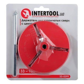 Тримач для корончатих свердел 103 мм, з центруючим свердлом. INTERTOOL SD-0399 SD-0399 фото