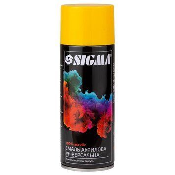 Емаль аерозольна акрилова 400мл RAL 1028 жовтий глянець SIGMA (2737011) SG-2737011 фото