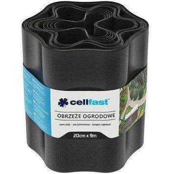 Лента газонная Cellfast, бордюрная, волнистая, 20см x 9м, черная (30-033H) 30-033H фото