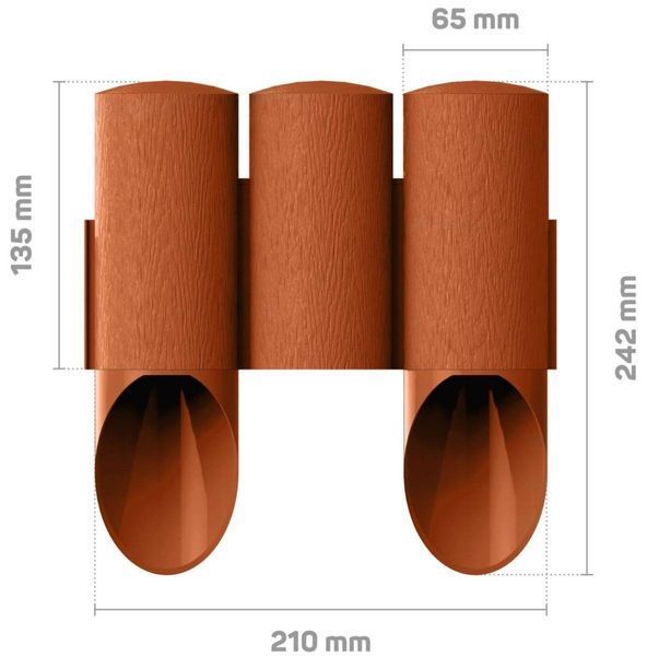 Газонное ограждение Cellfast MAXI, 3 элемента, 2.1м, кирпичное (34-013) 34-013 фото