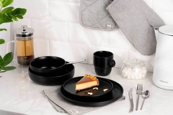 Тарелка Dessert Ardesto Trento, 20,5 см, черная, керамика (AR2920TB) AR2920TB фото