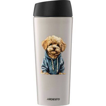 Термокружка Ardesto Coffee Time Maltipoo 450мл, нержавеющая сталь, бежевый AR2645MP фото