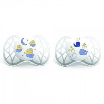 Пустушка симетрична Nuvita Air 0м+ 2 шт. світиться в темряві (NV7063) NV7063 фото