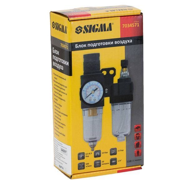 Блок подготовки воздуха в сборе 500 л/мин 1/4" SIGMA (7034571) SG-7034571 фото