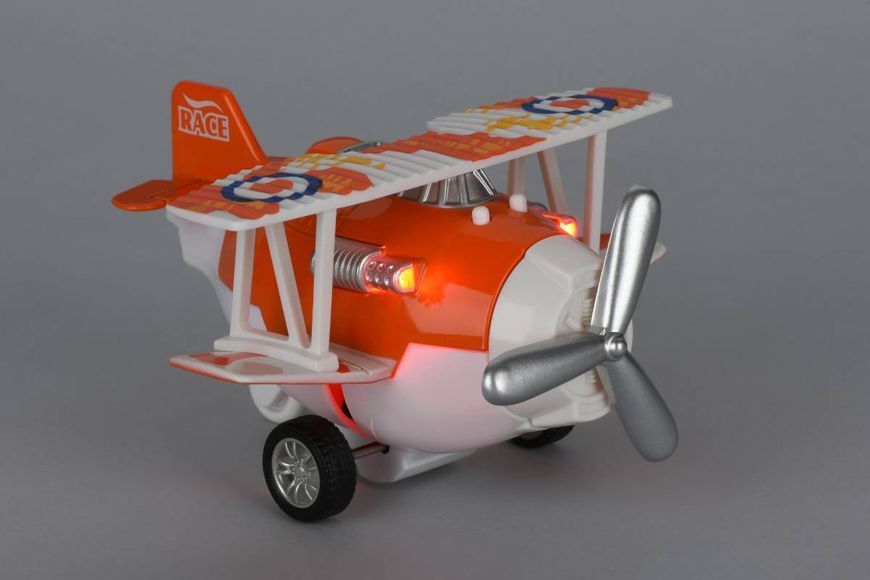 Самолет металлический инерционный Same Toy Aircraft оранжевый со светом и музыкой (SY8012Ut-1) SY8012Ut-1 фото