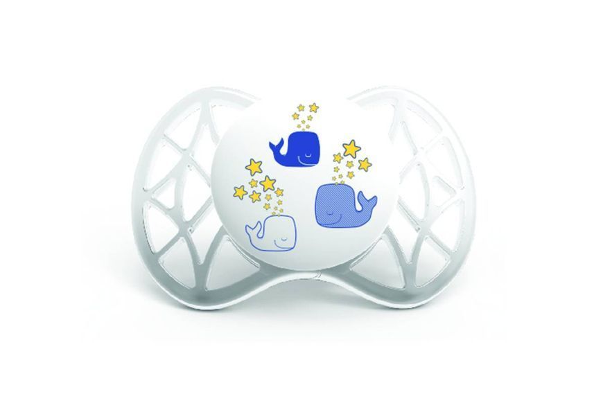 Пустушка симетрична Nuvita Air 0м+ 2 шт. світиться в темряві (NV7063) NV7063 фото