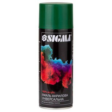 Емаль аерозольна акрилова 400мл RAL 6005 темно-зелений глянець SIGMA (2737221) SG-2737221 фото