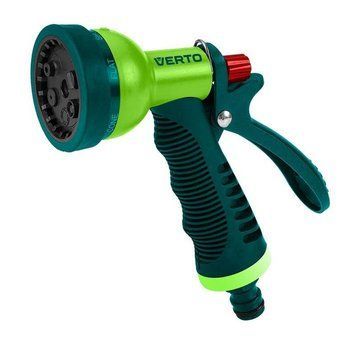 Ороситель ручной Verto, пистолетный, 1/2"-3/4", 6 функций, регулировка напорарегулировка напора/распила воды, держатель двухкомпонентный 15G714 фото