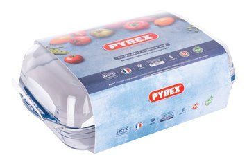 Кастрюля с/к PYREX кастрюля стеклянная. прямоуголь. 5.2л (2.6л+2.6л) упак (555A000) 555A000 фото