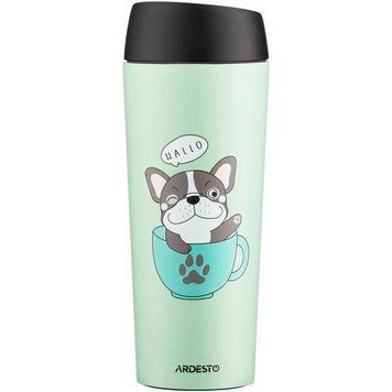 Термокружка Ardesto Coffee time Frenchie, 450мл, нержавеющая сталь, зеленый AR2645DG фото