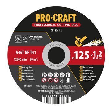 Диск отрезной Procraft CD125x1.2 125 мм 1,2 мм 22,2 мм PC-012512 фото