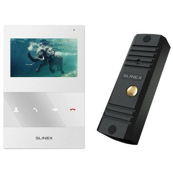 Комплект видеодомофона Slinex ML-16HD(Black)+SQ-04M(White) 99-00014497 фото