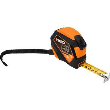 Рулетка Neo Tools, 5мx19мм, з фіксатором змотування, магніт 67-232 фото