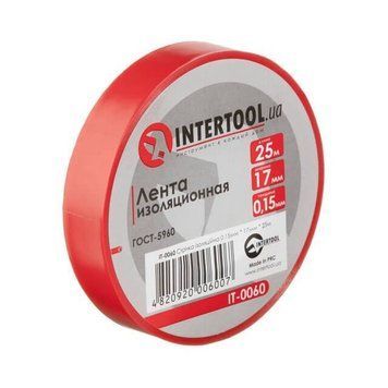 Стрічка ізоляційна 0.15мм*17мм*25м червона INTERTOOL IT-0060 IT-0060 фото