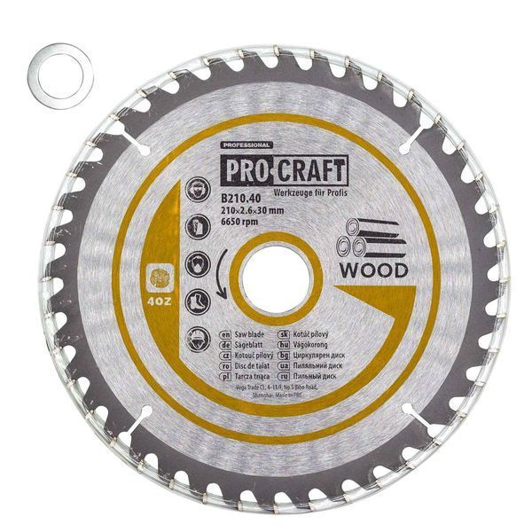 Пильный диск Procraft B210.40 40T (по дереву) PC-021040 фото