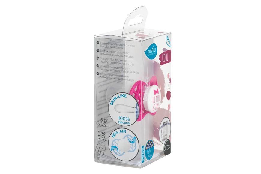 Пустушка симетрична Nuvita NV7085 Air55 Cool 6m +" LITTLE GIRL" яскраво-рожева (NV7085SI) NV7085SI фото