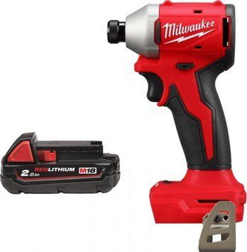 Гвинтоверт ударний акумуляторний Milwaukee M18 BLIDRC-0 безщітковий 18В АКБ1х2А&middot;год 0-3600об/хв 190Нм 1.3кг без АКБ та ЗП 4933492839/B2 фото