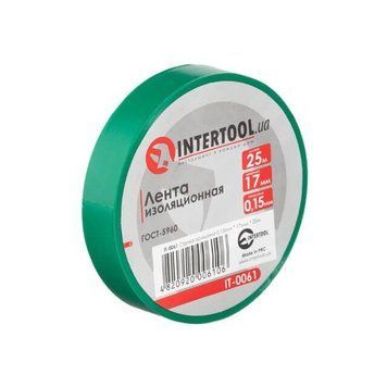 Стрічка ізоляційна 0.15мм*17мм*25м зелена INTERTOOL IT-0061 IT-0061 фото