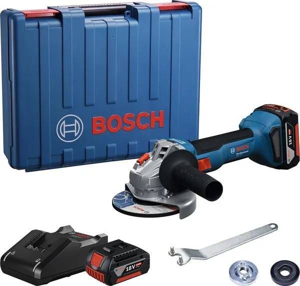Шліфмашина кутова акумуляторна Bosch GWS 18V-8 125мм 18В 2x4А&middot;год 0-11000об&middot;хв 1.7кг кейс ЗП GAL 18V-40 0.601.9N9.020 фото