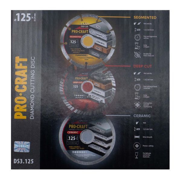 Набір алмазних дисків Procraft DS3.125 125 мм 22.23 PC-DS3125 фото