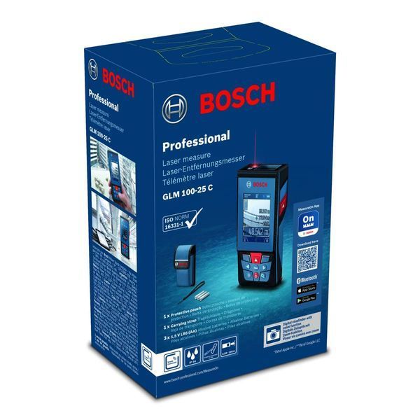 Дальномер лазерный Bosch Professional GLM 100-25 C с чехлом и батарейками (0.601.072.Y00) 0.601.072.Y00 фото