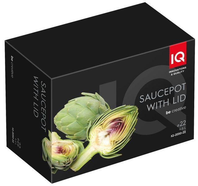 Каструля IQ Be Creative з кришкою 22 см 4.6 л (IQ-2050-22) IQ-2050-22 фото