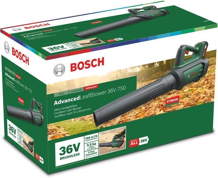 Акумуляторна повітродувка Bosch AdvancedLeafBlower 36V-750 + 1 x акумулятор 36V 2.0 Ah + Зарядний пристрій AL 36V-20 (06008C6000) 0.600.8C6.000 фото