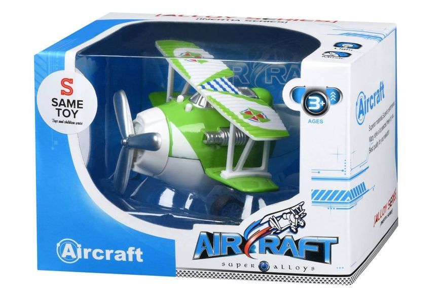 Літак металевий інерційний Same Toy Aircraft зелений зі світлом і музикою (SY8012Ut-4) SY8012Ut-4 фото